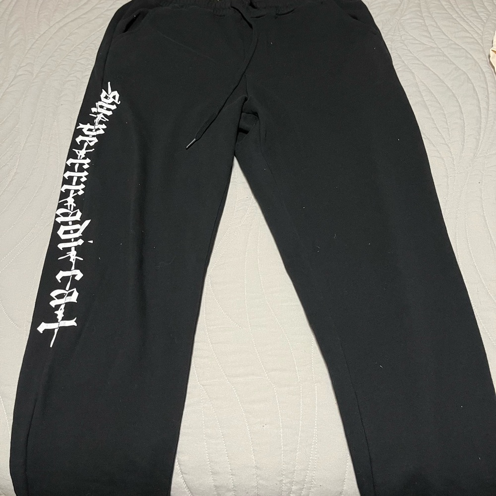 Superr Radical Black Drawstring Pocket Sweatpants Size Medium